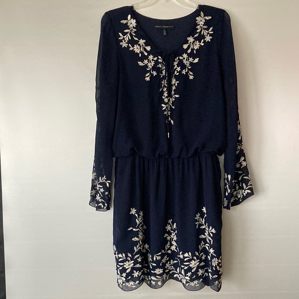 White House Black Market Boho Embroidered Dress Size 10